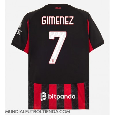 Camiseta AC Milan Santiago Gimenez #7 Primera Equipación Replica 2025-26 mangas cortas Camiseta AC Milan Santiago Gimenez #7 Primera Equipación Replica 2025-26 mangas cortas